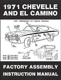 1971 Chevelle Factory Assembly Instruction Manual Book