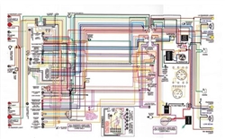 1966 - 1972 Chevelle Wiring Diagram, Laminated in Color 11" x 17"