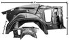 1970 - 1972 Chevelle Inner Rear Quarter Panel and Wheel House Assembly, Right(Convertible), Each