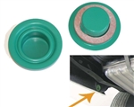 1968 - 1972 Inner Rear Quarter Drop Off Extension Green Drain Plugs with Gasket, Pair