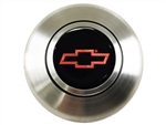 Custom Red Bowtie Horn Cap for Wood or Comfort Grip Steering Wheel, Choose Brushed or Black Finish