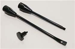 1966 - 1972 Chevelle Custom Steering Column Levers Set, Black Anodized Billet Aluminum: Tilt, Hazard, and Turning