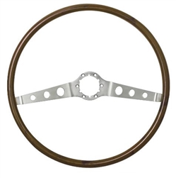 1964 - 1966 Chevelle Steering Wheel, 2 Spoke Woodgrain Wheel