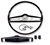 1969 Chevelle Standard Steering Wheel Kit, Black with Black Pebble Shroud