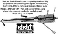 1969 - 1973 Nova Ididit Tilt Steering Column (Paintable Steel, Column Shift) (Includes Built in Neutral Safety Switch) (Keyless Ignition) (Indicator Required), Each