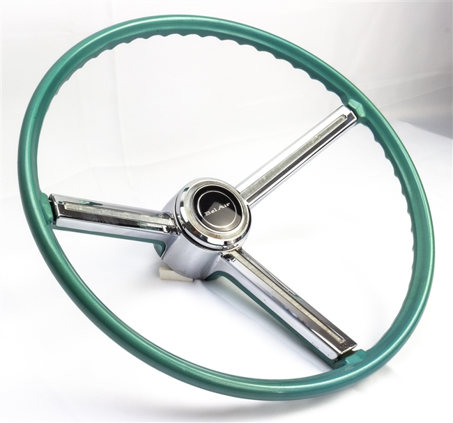 image of 1967 Chevrolet Impala Steering Wheel Assembly, Teal Turquoise Original GM Used