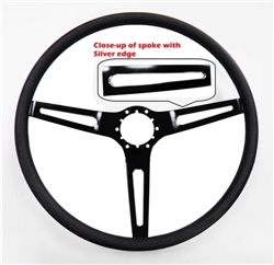 1969 - 1970 Nova Custom Black Spoke Comfort Grip Steering Wheel