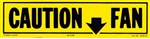 Caution Fan Decal, Yellow and Black