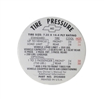 1968 Nova Tire Pressure Decal, 3934880