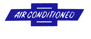 Chevelle and Nova Air Conditioned Blue Chevy Bowtie Window Decal