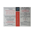 Windshield Washer, Anti-Freeze Triangular Glass Windshield Washer Bottle Solvent Label, 3789848