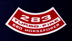 Air Cleaner Decal, 283 Turbo Fire with 220 Horsepower