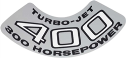 1971 Chevelle 400 Turbo Jet 300 Horsepower Air Cleaner Decal