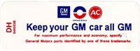 1971 - 1972 Chevelle Air Cleaner Decal, Keep Your GM Car All GM, Cowl Induction, DH 6485236