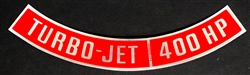 Air Cleaner Decal, Turbo Jet 400 HP