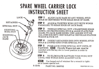 Image of a 1964 - 1967 Chevelle Spare Wheel Carrier Lock Instruction Information Decal, 3869762