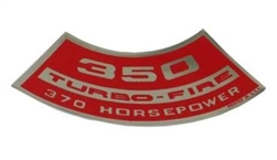 Chevy 350 Turbo-Fire 370 Horse Power Air Cleaner Decal