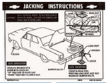 1964 - 1966 Chevelle Trunk Deck Lid Jacking Instructions Decal