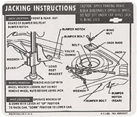 1967 Chevelle Trunk Deck Lid Jacking Instructions Decal