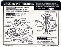 1968 - 1969 Chevelle Trunk Deck Lid Jacking Instructions Decal, 3926719
