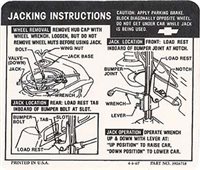 1968 Jacking Instructions (Convertible)