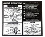 1970 Chevelle Jacking Instructions Decal, Later Production 3983326