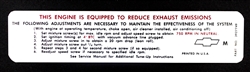 1968 Engine Emission Decal, 396 with 375 HP, 3927749