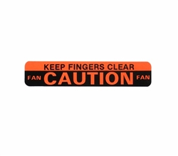 Radiator Support Fan Shroud Caution Fan Decal, Orange