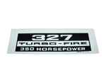 Valve Cover Decal, 327 Turbo-Fire 350 HP