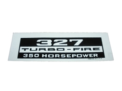Valve Cover Decal, 327 Turbo-Fire 350 HP