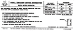 1972 Radiator Support Emissions Decal, 307 Engine with 2 Barrel Carb, LC Code 6271003
