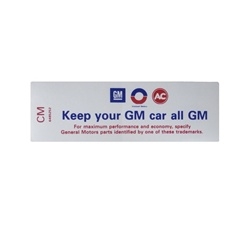 Image of a 1970 - 1972 Chevelle Air Cleaner Decal, Keep Your GM Car All GM, Big Block, 6485252 with CM Code