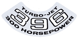 1971 - 1972 Chevelle Air Cleaner Decal, 396 Turbo-Jet 300 HP