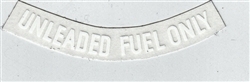 Curved Unleaded Fuel Only Decal, White