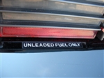 4 and 1/4 Inch Unleaded Fuel Only Decal, Black AND Silver