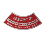 Air Cleaner Decal, 327 Turbo-Fire 250 HP