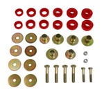 1968 - 1974 Nova Polyurethane Body Mount Bushing Set with Steel Sleeves, Hardware Included, RED