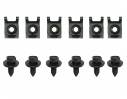 1968 - 1972 Nova Leaf Spring Mounting Cup Hardware Set, Rear Leaf Front Cup, J-Nuts and Bolts, 12 Pieces