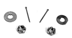 1966 - 1972 Chevelle or Nova Spindle Nut, Washer, and Cotter Pin Kit, 6 Pieces