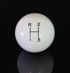 White 3-Speed Shifter Knob Ball for 3/8 Handles