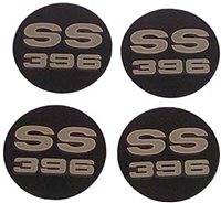 1969 - 1970 Chevelle SS Wheel Center Cap Decal Insert "SS-396", Set of 4
