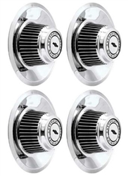 Rally Wheel Center Caps Set With Inner Recessed Bow-Tie