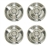 Rally Wheel Center Cap Set with Three Bar Spinners and Bowtie Logo, Premium Quality