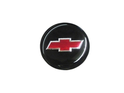 Center Cap Decal, Black with Red Bowtie, 1 3/4 Inches, Each