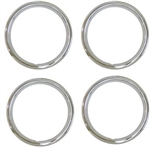 1971 - 1974 Chevelle 15 x 7 Wheel Trim Rings Set, 5 Spoke Style - Shiny Stainless Version