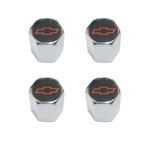 Air Valve Stem Caps with Red Bowtie, Set of 4