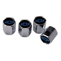 Air Valve Stem Caps with Blue Bowtie, Set of 4