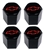 Air Valve Stem Caps with Red Bowtie, Set of 4