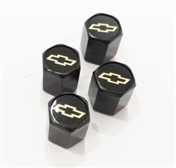 Air Valve Stem Caps with Gold Bowtie, Set of 4