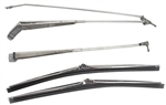 1968 - 1972 Chevelle Stainless Steel POLISHED FINISH Windshield Wiper Arms and Blades, Set